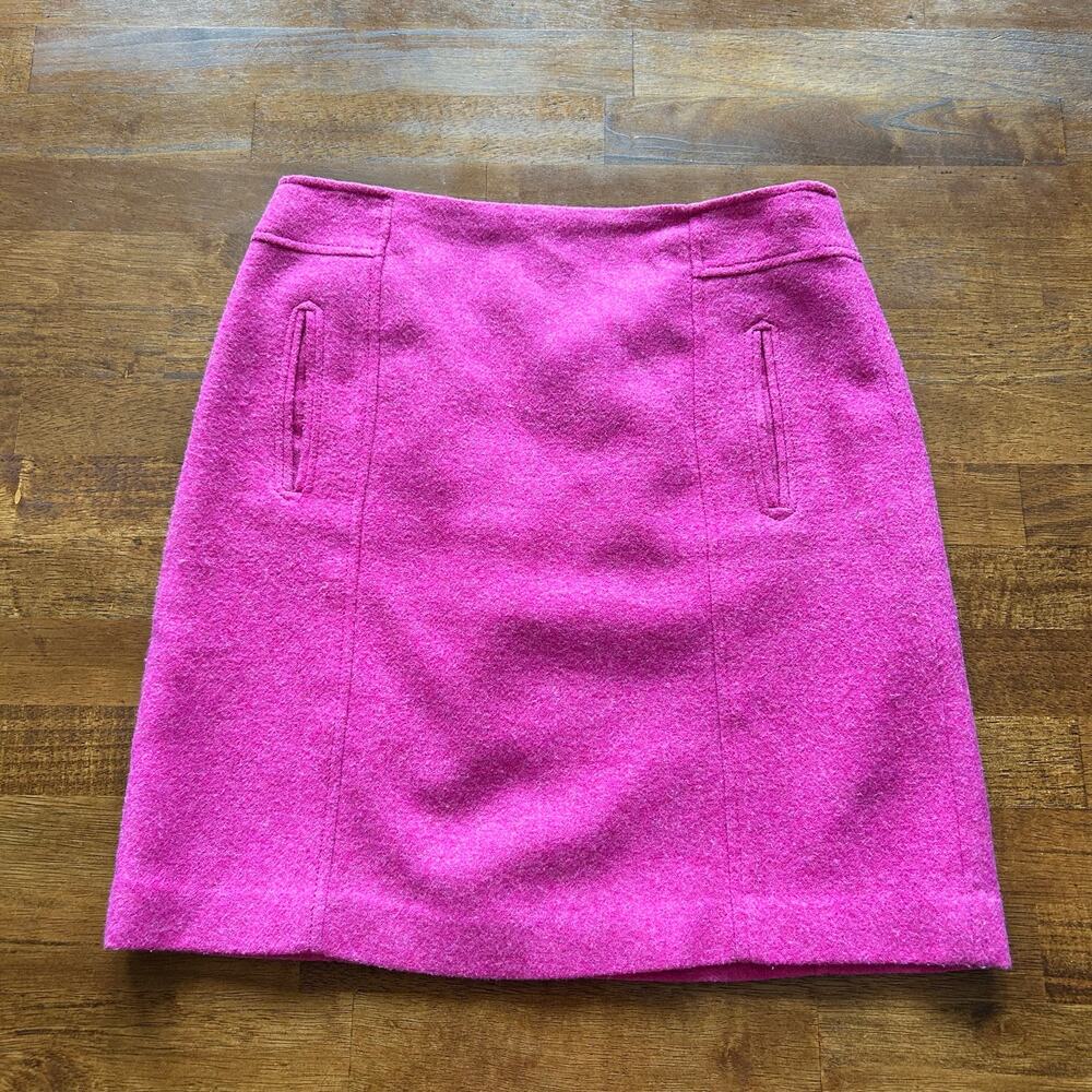 Talbots women’s wool blend fuchsia midi classic tailored office skirt